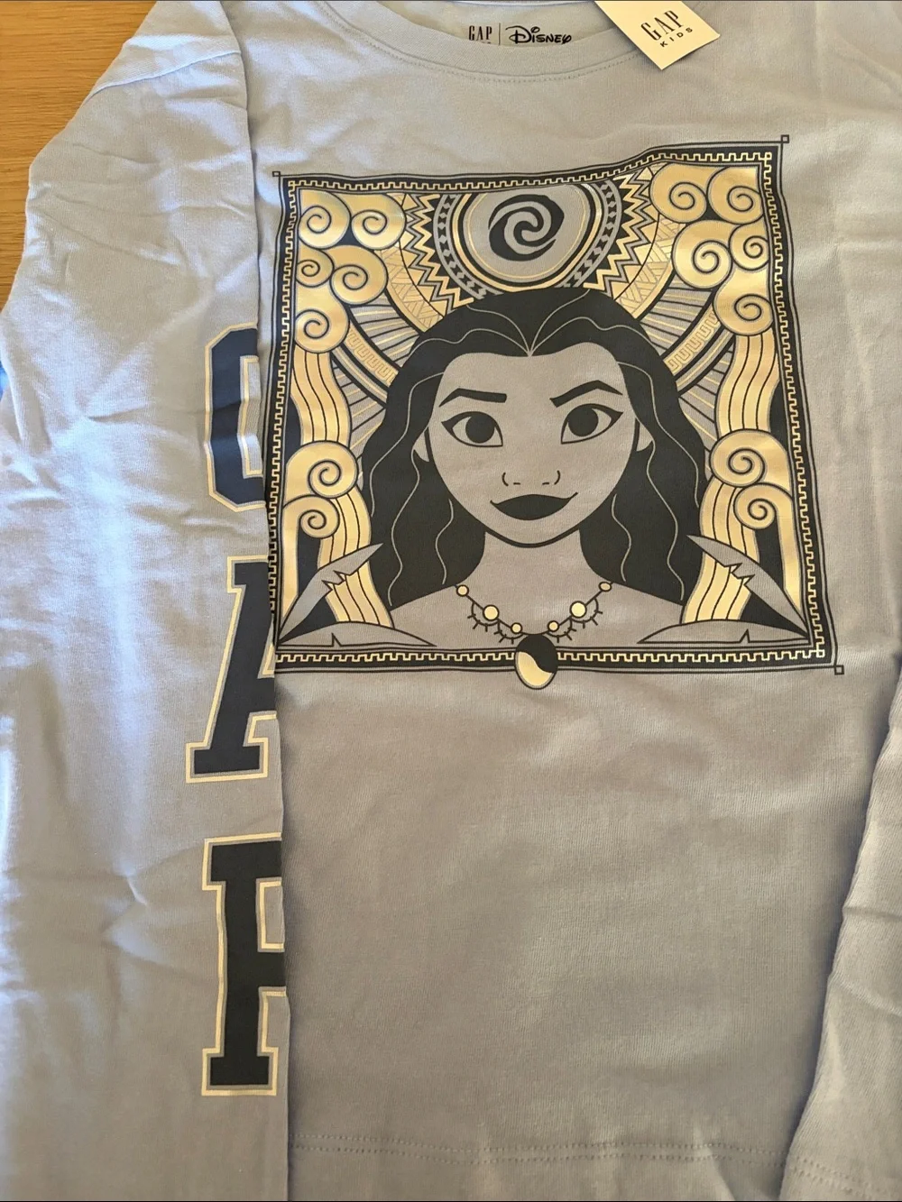 NWT- 3 GAP Girls Long-Sleeve Moana Tees - Light Blue & White, and Graphic Tee